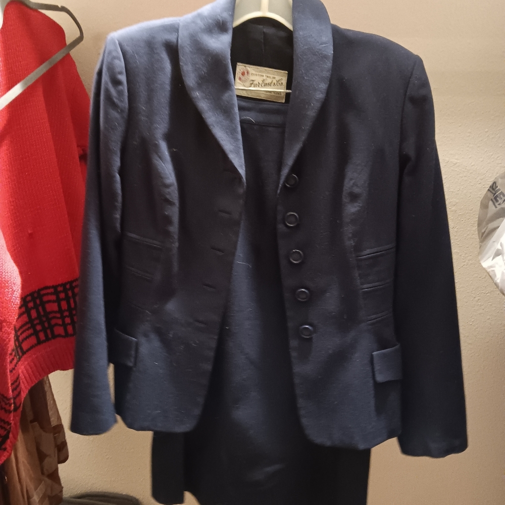 Navy vintage hand tailored suit
